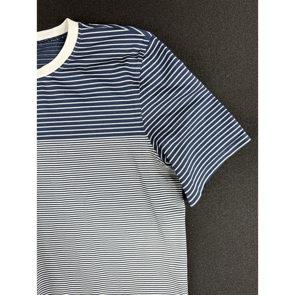 Lululemon Seamless Classic Fit Mariner Stripe Cropped T-Shirt Top Sz M Club Blue - Picture 4 of 13